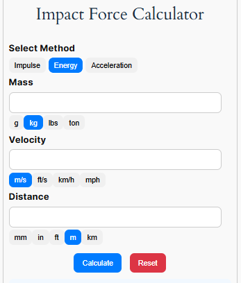 impact-force-calculator-user-interface